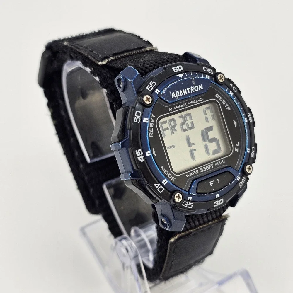 Armitron Men's Digital Sport Watch 41MM Black Nylon Band Working